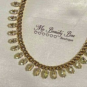 Gold Chain Crystal Necklace